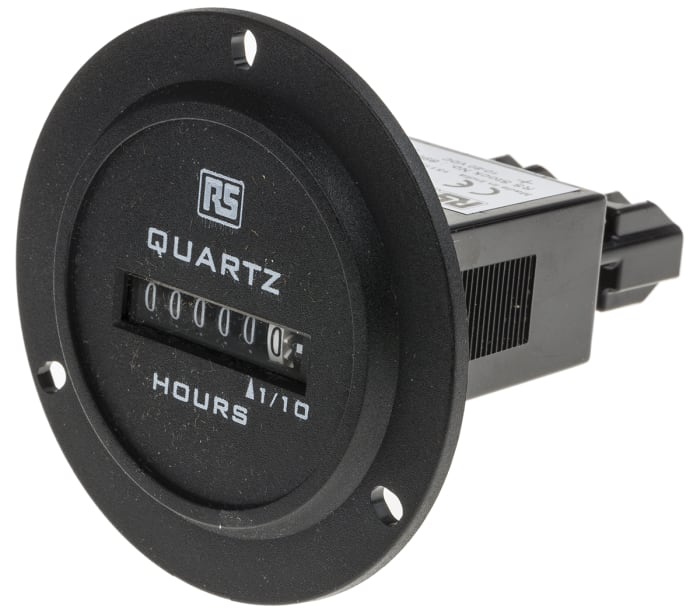 RS PRO Hour Meter, 6 Digit Analogue, 50Hz, 10 → 80 V dc