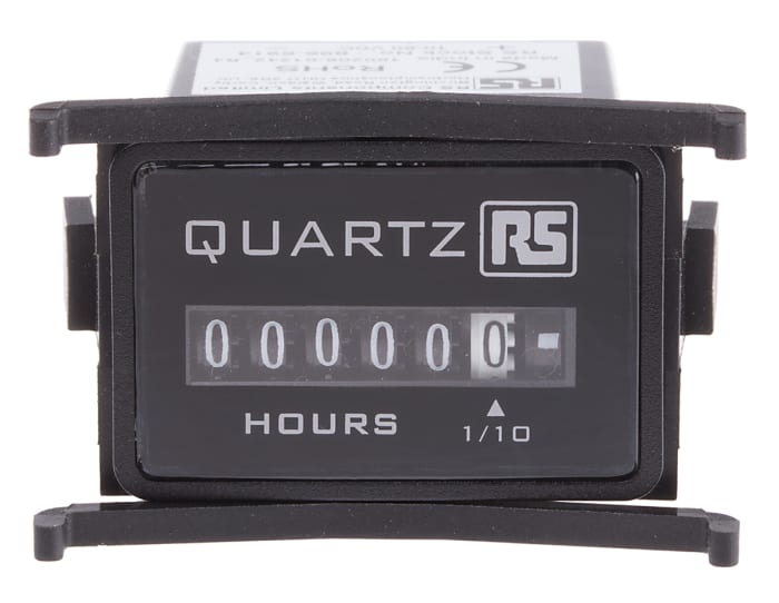 RS PRO Hour Meter, 6 Digit Analogue, 50Hz, 10 → 80 V dc