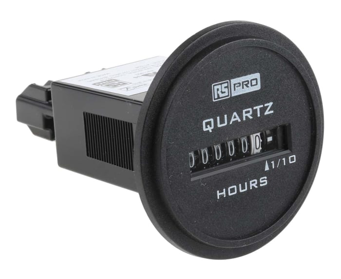 RS PRO Hour Meter, 6 Digit Analogue, 10 → 80 V dc