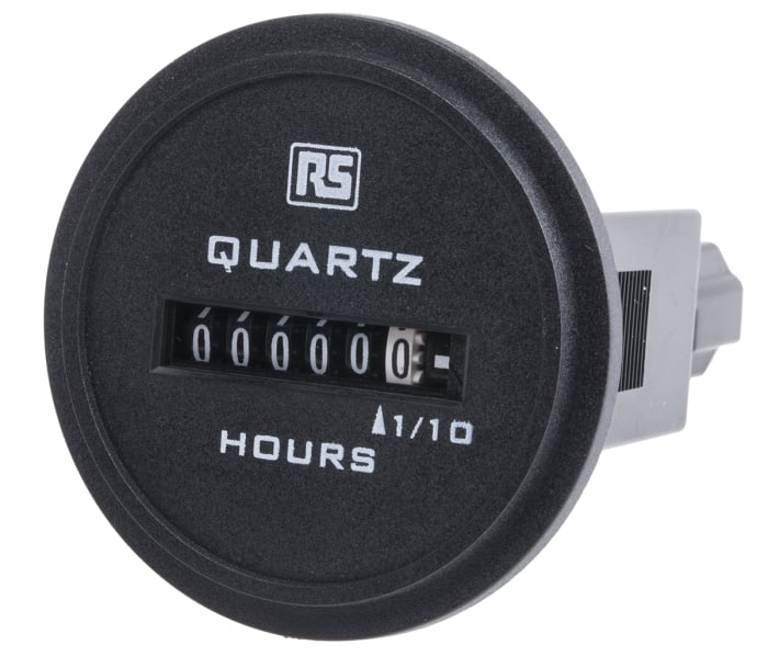 RS PRO Hour Meter, 6 Digit Analogue, 50Hz, 4 → 30 V ac/dc