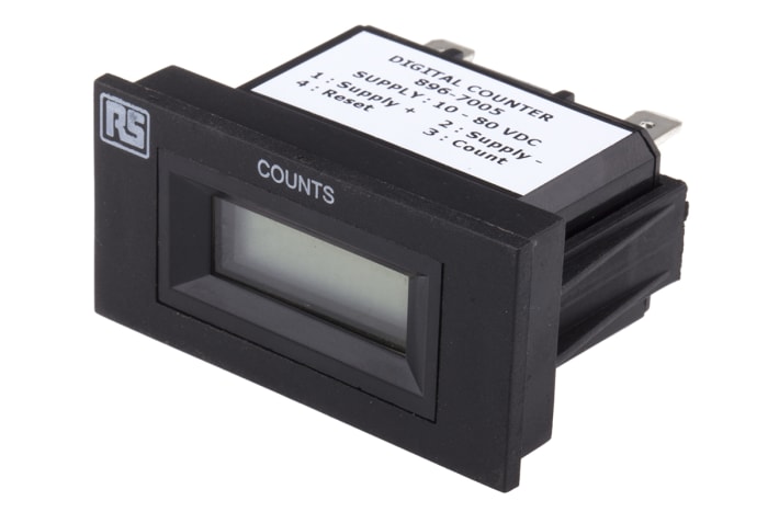 Compteur RS PRO Impulsion 10→80 V c.c. LCD 6 digits