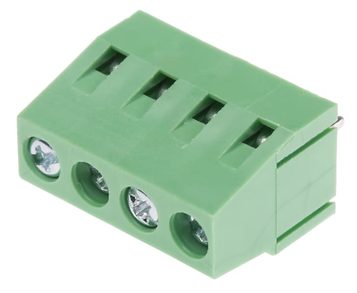 RS PRO PCB Terminal Block, 4-Contact, 5mm Pitch, Through Hole Mount, 1-Row, Screw Termination