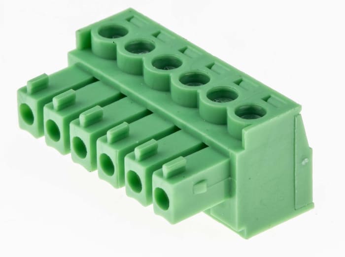 RS PRO, 3.81mm Pitch, 6 Way, , Pluggable Terminal Block, Plug, Through Hole, Screw Termination