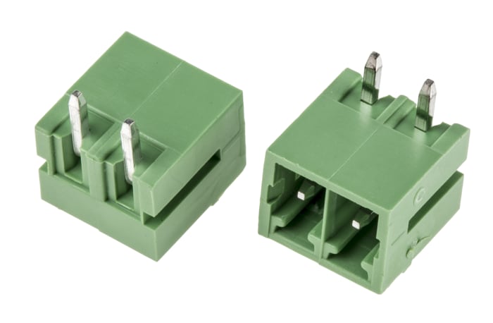 RS PRO, 3.81mm Pitch, 2 Way, Right Angle, Pluggable Terminal Block, Header, Through Hole, Solder Termination