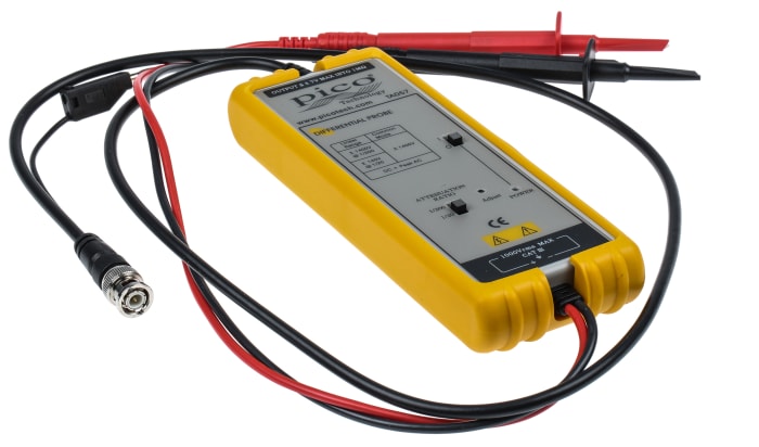 Pico Technology TA057 Oscilloscope Probe, Active, Differential Type, 25MHz, 1:20, 1:200, BNC Connector