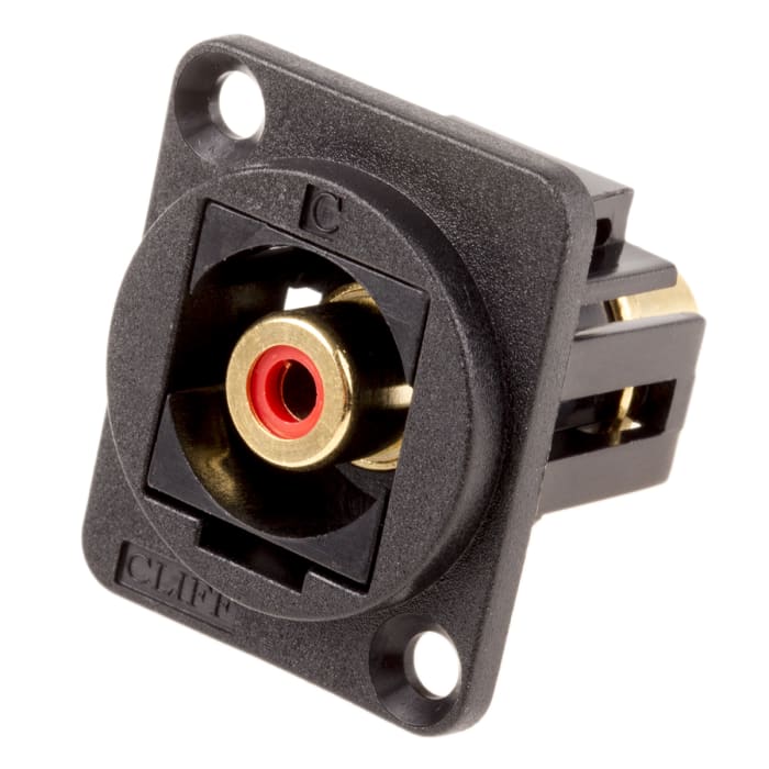 RS PRO Black Panel Mount RCA Socket