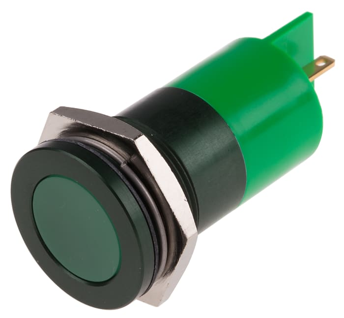 Voyant LED lumineux  Vert RS PRO, dia. 22mm, 24V c.a. / V c.c., IP67
