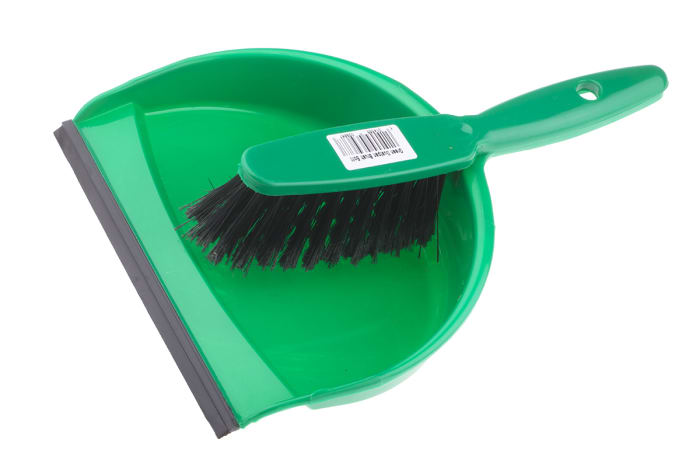 RS PRO RS PRO Green Dustpan Brush for Cleaning with brush