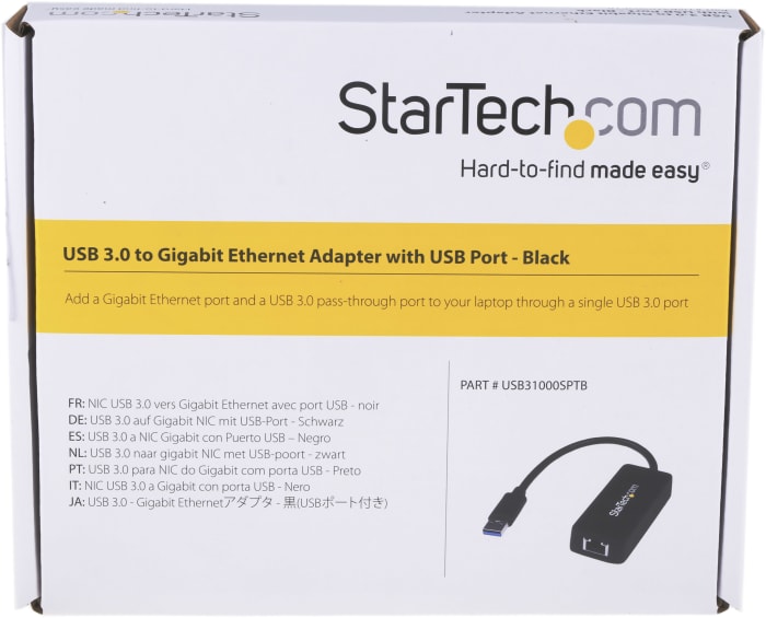 USB31000SPTB, Adaptateur USB Ethernet StarTech.com, USB 3.0 vers RJ45,  10/100/1000Mbit/s