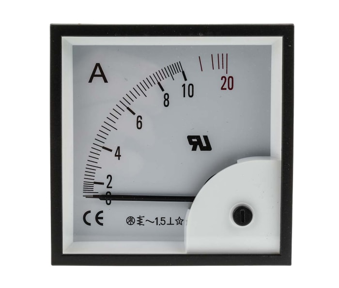 Analogový panelový ampérmetr, výška výřezu: 92mm, max. hodnota: 10A AC, šířka výřezu: 92mm, přesnost měřicího