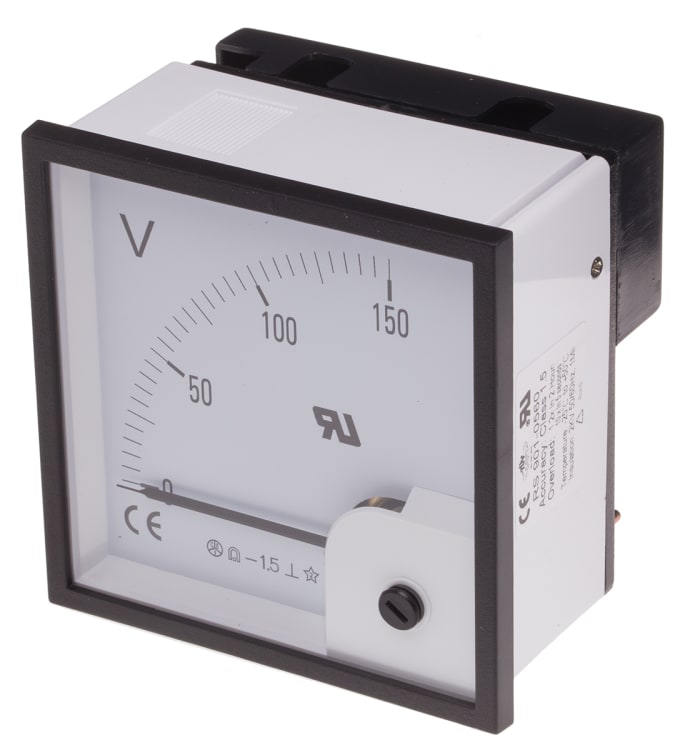 Analogový voltmetr DC -25°C až +50°C 90,5 x 90,5 mm, přesnost měřicího přístroje: ±1,5 % RS PRO
