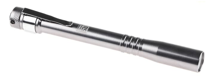 Lampe torche LED RS PRO LED non rechargeable, Argent, 15 lm