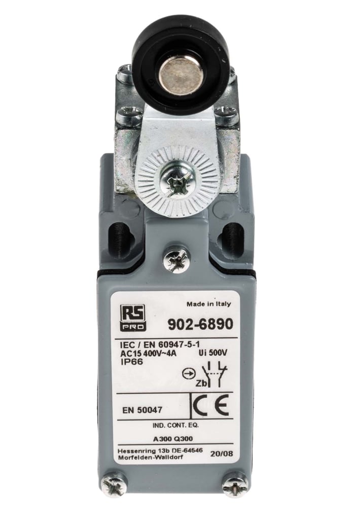 RS PRO RS PRO Roller Lever Limit Switch, NO/NC, IP66, DPST, Zinc
