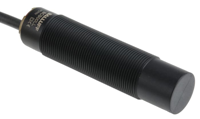 BALLUFF Capacitive Threaded Barrel Proximity Sensor, M18, 15 mm Detection, PNP NO, 10 → 30 V dc