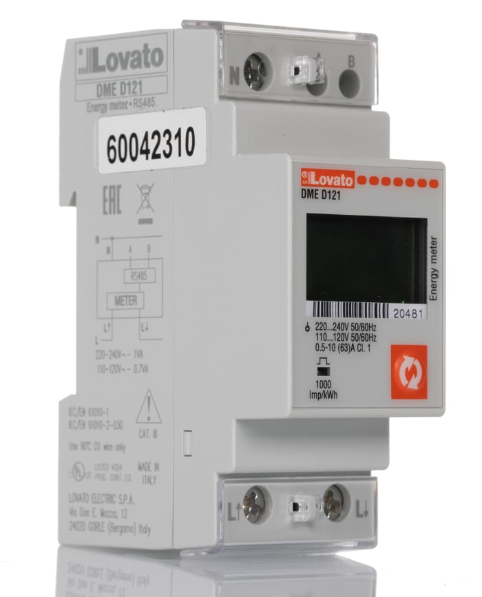 Lovato 1 Phase LCD Energy Meter, Type Electronic