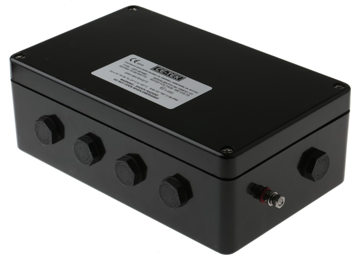 CE-TEK CEP Series Black Polyester Junction Box, IP66, 26 Terminals, ATEX, 260 x 160 x 90mm