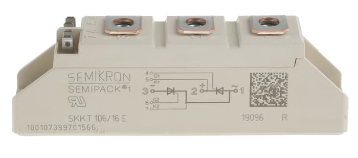 Semikron Danfoss SKKT 106/16 E, Dual Thyristor Module 1600V, 106A 150mA