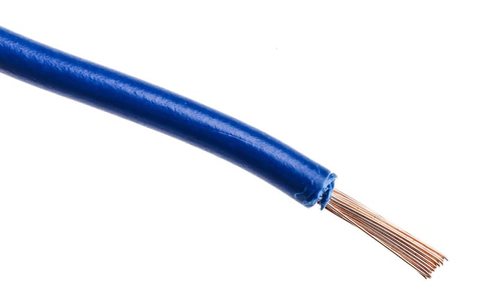 RS PRO Dark Blue 2.5 mm² Hook Up Wire, 14 AWG, 50/0.25 mm, 100m, PVC  Insulation