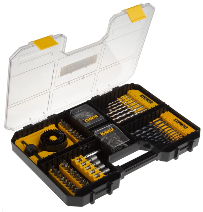 Resoneer Gepolijst Staren DT71569-QZ DeWALT | DeWALT 100 Piece Multi-Material Twist Drill Bit Set,  1.5 to 10mm | 906-4255 | RS Components