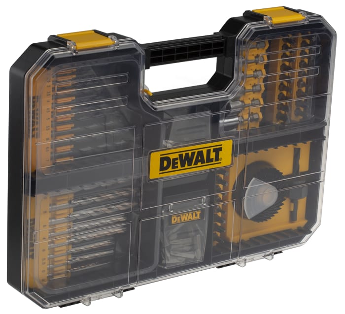 DT71569 QZ DeWALT DeWALT 100 Piece Twist Drill Bit Set for Multi Material 10mm Max 1.5 Min HSS Bits 906 4255 RS Components