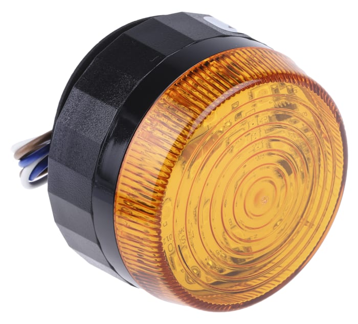 RS PRO Amber Flashing Beacon, 110 → 230 V ac, Screw Mount, LED Bulb, IP67