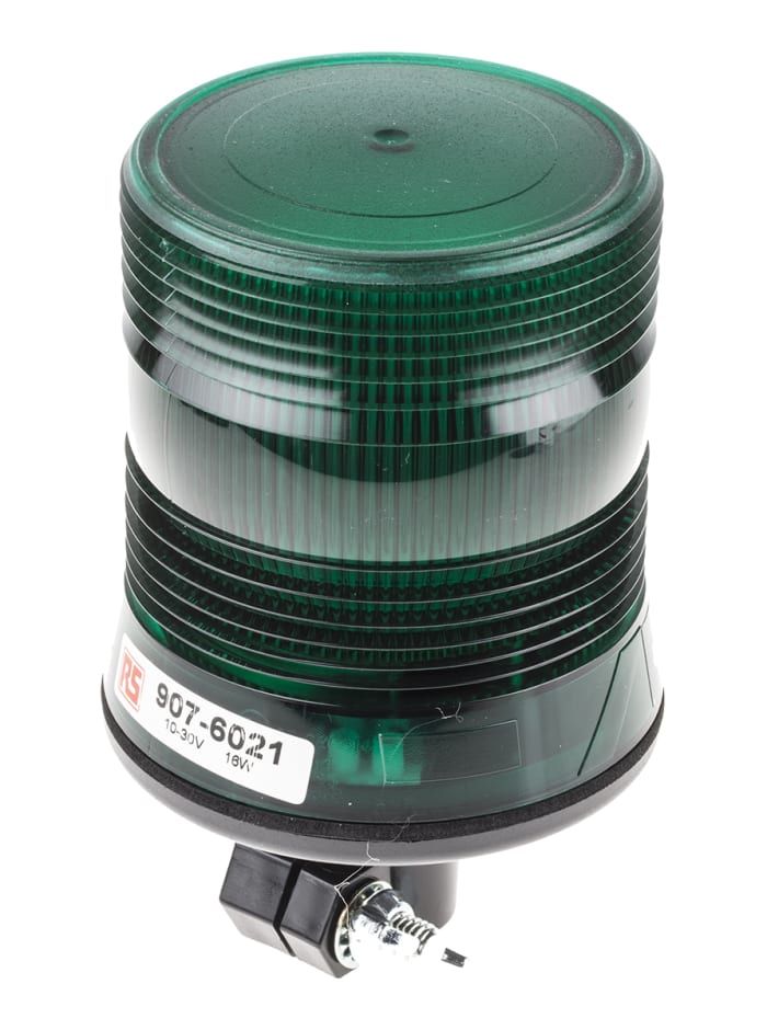 Balise clignotante à LED  verte RS PRO, 10 → 100 V c.c.
