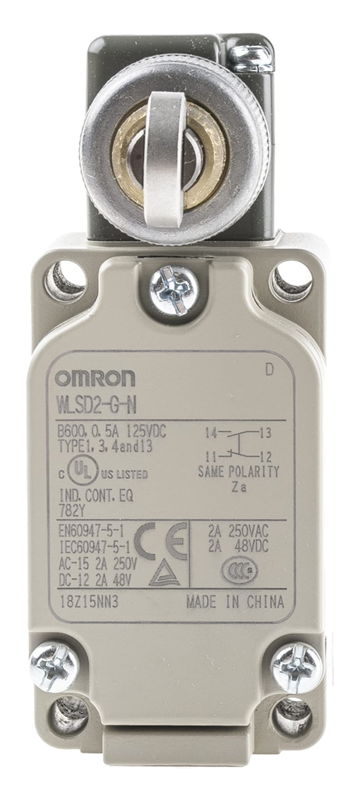 Interrupteur de fin de course Omron WL, Poussoir à galet, NO/NF, 10A, 500V