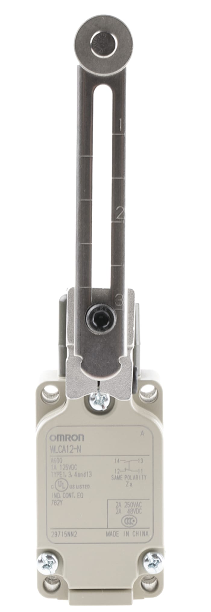 Interrupteur de fin de course Omron WL, Levier à galet, NO/NF, 10A, 500V
