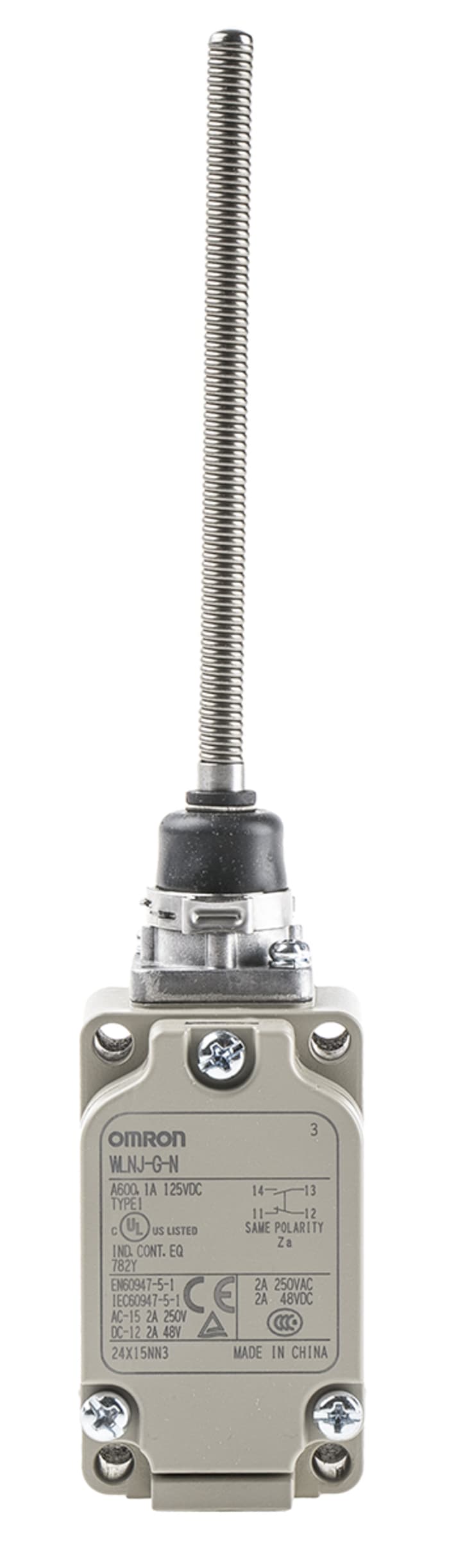 Omron WL Series Coil Spring Limit Switch, NO/NC, IP67, SPST, 500V ac Max, 10A Max