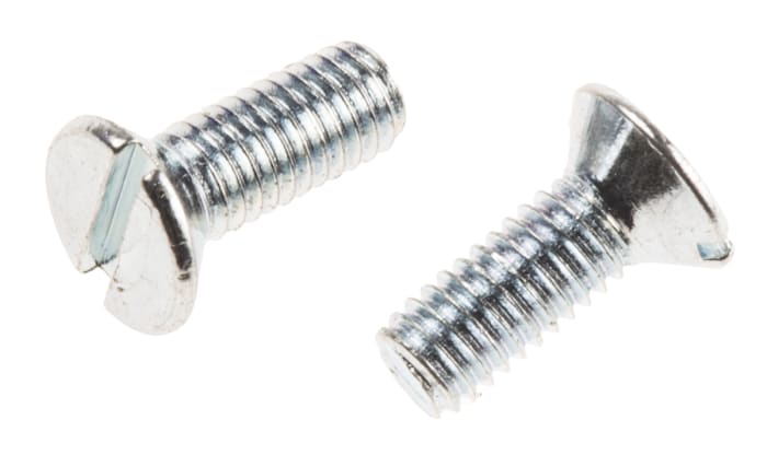 RS PRO Slot M3 Countersunk Steel Machine Screws DIN 963 x 8.0mm