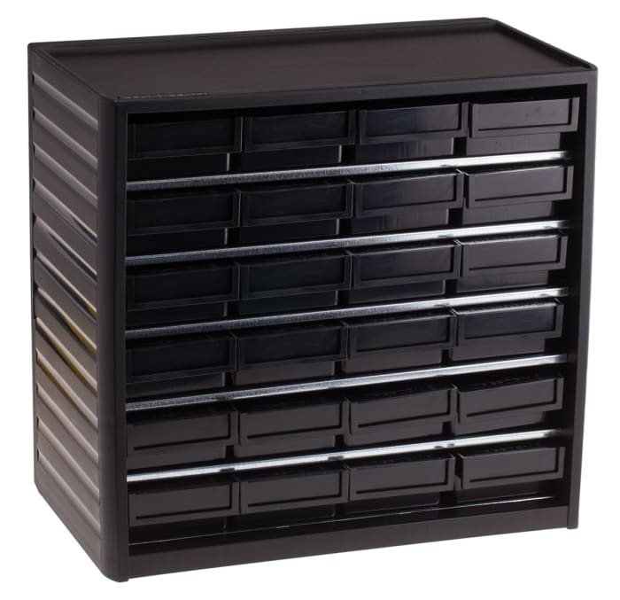 RS PRO 24 Drawer ESD Cabinet, 290 x 310 x 180mm