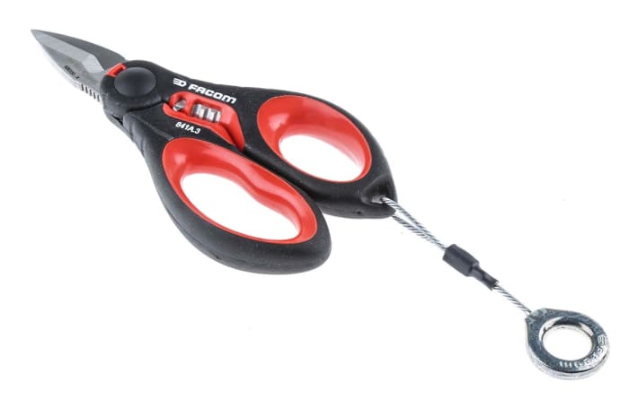 841A.3SLS Facom, Facom 160 mm Electricians Scissors, 910-3256