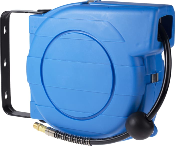 RS PRO, BSPT de 1/4 pulg., Ø tubo int. 8mm, 8.3 bar, retracción automática, Montaje en pared
