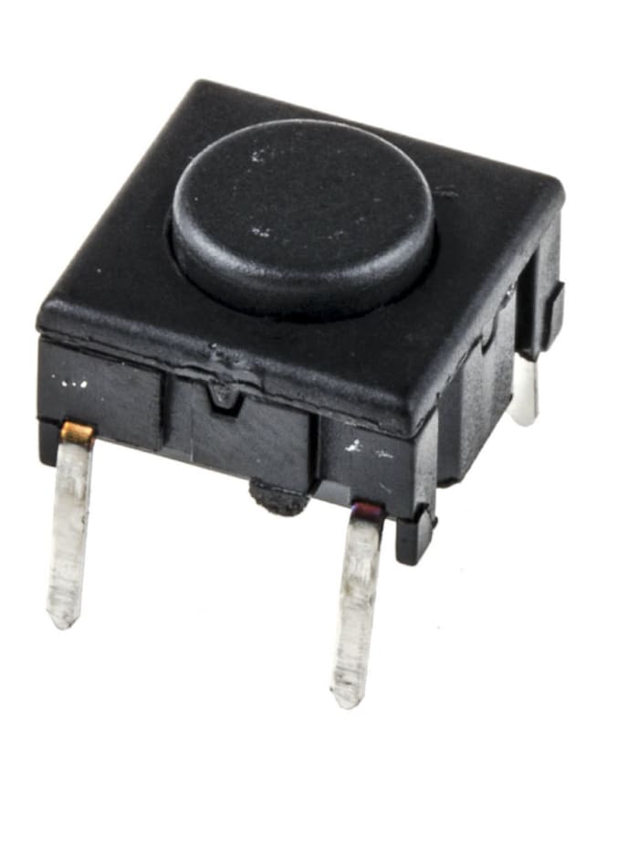 MEC IP67 Black Tactile Switch, SPST 50 mA PCB