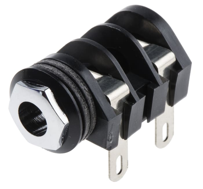 RS PRO Jack Connector 6.35 mm PCB Mount Mono Socket, 3Pole 5A