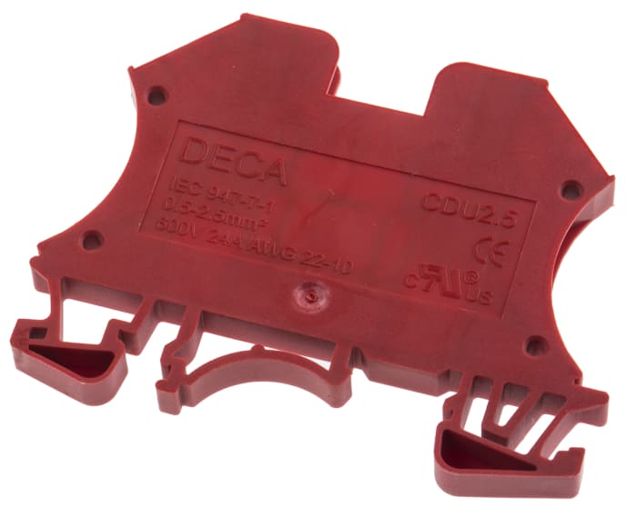 Bloc de jonction rail DIN RS PRO, 2.5mm², A visser, Rouge