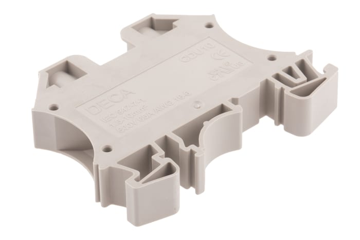 Bloc de jonction rail DIN RS PRO, 10mm², A visser, Beige