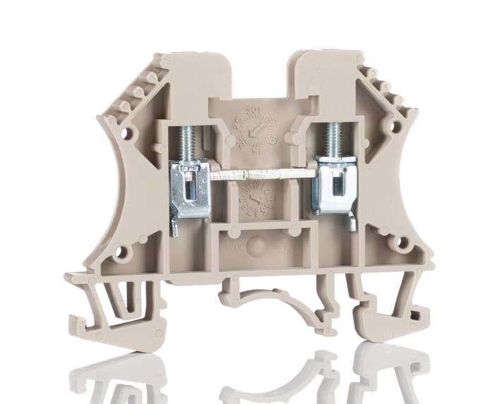 RS PRO | RS PRO DIN Rail Terminal Block Beige, 2.5mm², Screw | 913-1229 ...