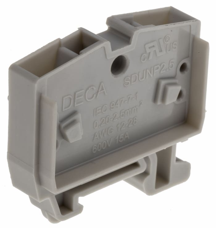RS PRO Grey, 2.5mm², Spring Clamp Termination