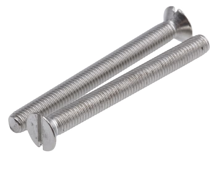 RS PRO Slot M5 Countersunk A2 304 Stainless Steel Machine Screws DIN 963 x 50.0mm