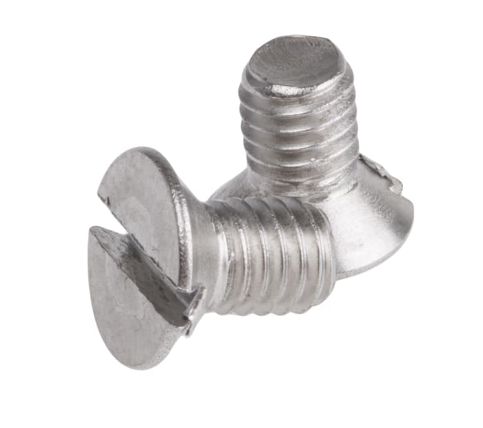 RS PRO Slot Countersunk Stainless Steel Machine Screw