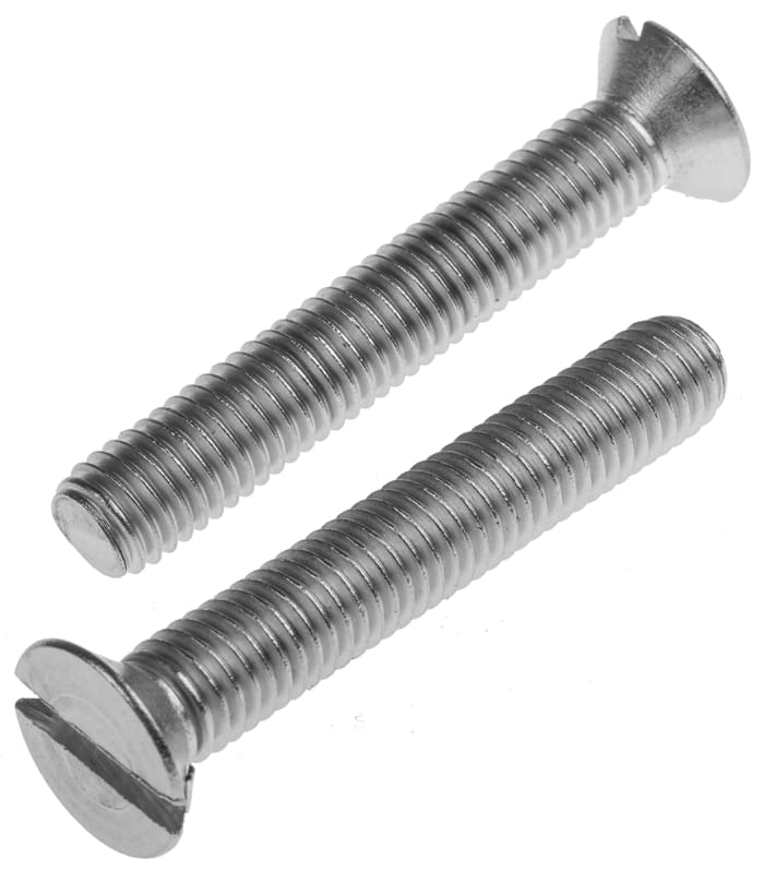 RS PRO Slot Countersunk Stainless Steel Machine Screw 50.0 mm M8