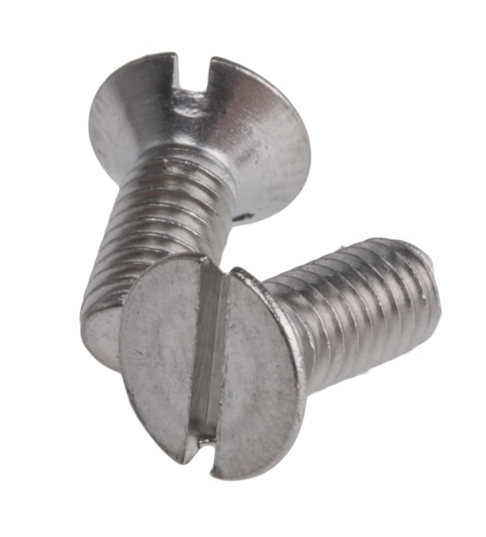 RS PRO Slot Countersunk Stainless Steel Machine Screw 10.0 mm M4