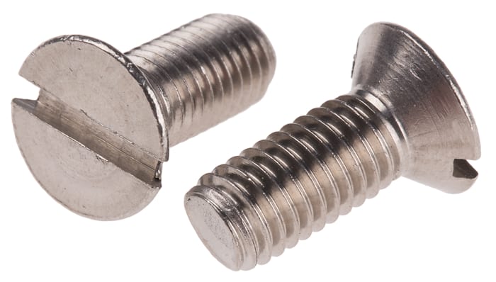 RS PRO Slot M8 Countersunk Stainless Steel Machine Screw 20.0 mm Metric