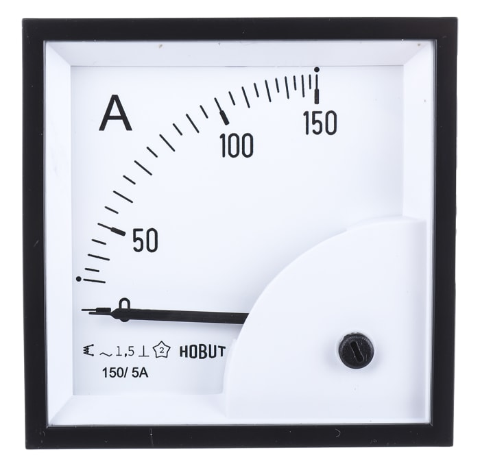 HOBUT D72SD Analogue Panel Ammeter 0/150A For 150/5A CT AC, 72mm x 72mm Moving Iron