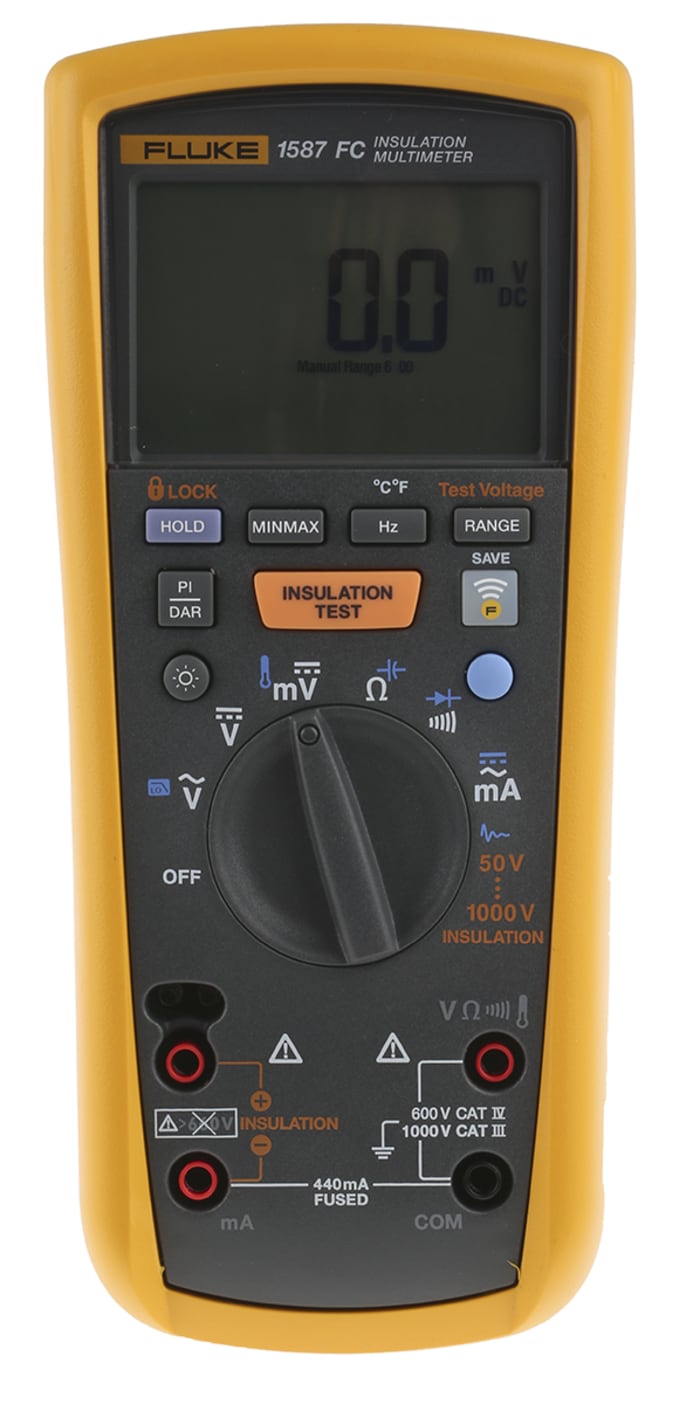 FLUKE Multímetro de Aislamiento , 50 a 1000VCD - Probadores de Aislación -  43CC74