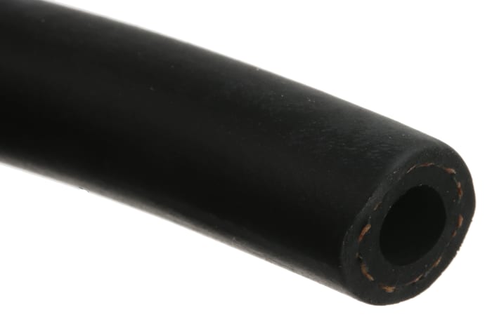 RS PRO NBR, Hose Pipe, 6mm ID, 12mm OD, Black, 25m