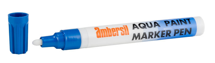 Ambersil Blue 4.5mm Medium Tip Paint Marker Pen for use with Glass, Metal, Plastic