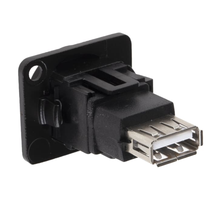 Conector USB RS PRO, Hembra, , 1 puerto puertos, Recto, Montaje en Panel, Versión 2.0