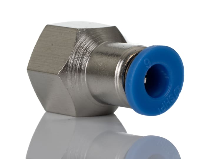 RS PRO Straight Threaded Adaptor, R 1/4 Female to Push In 6 mm, Threaded-to-Tube Connection Style